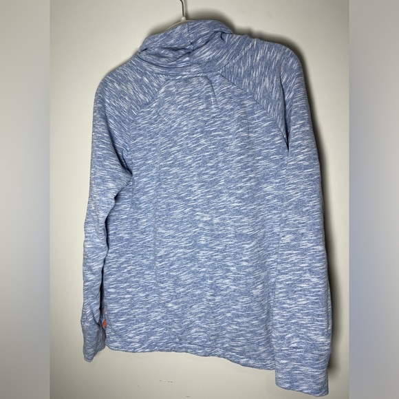 The Black Dog Heathered Space Dye Blue Cowl Neck Pullover Sweatshirt Small - Picture 8 of 9